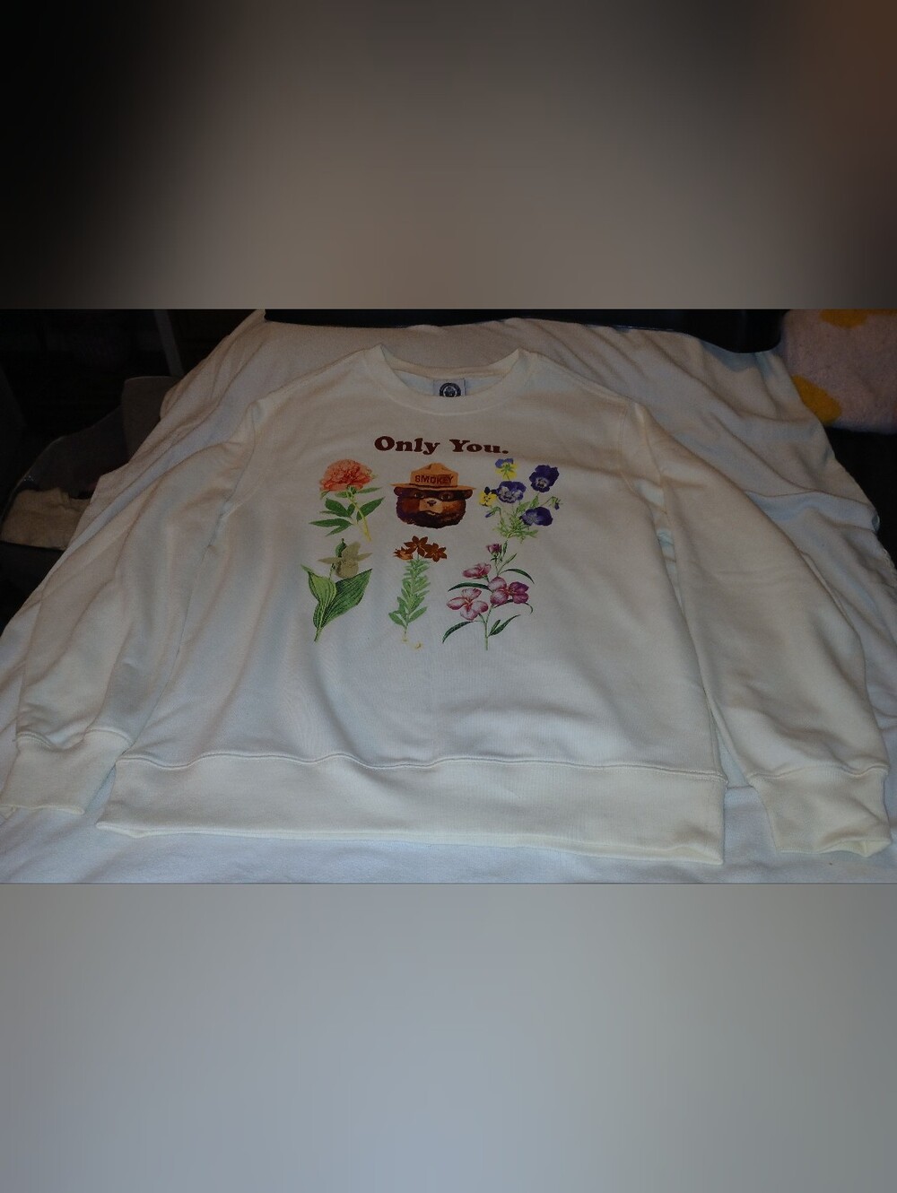 NWOT Only You, Cream Floral Graphic Sweatshirt - Unbranded